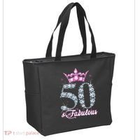 50 and Fabulous 50th Birthday Shirt For WoM.e.n.s Tote Bag thumb 2