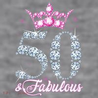 50 and Fabulous 50th Birthday Shirt For WoM.e.n.s Women's Racerback Cropped Tank thumb 2