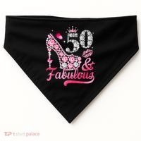 50 And Fabulous High Heel WoM.e.n.s 50th Birthday USA-Made Doggie Bandana thumb 0