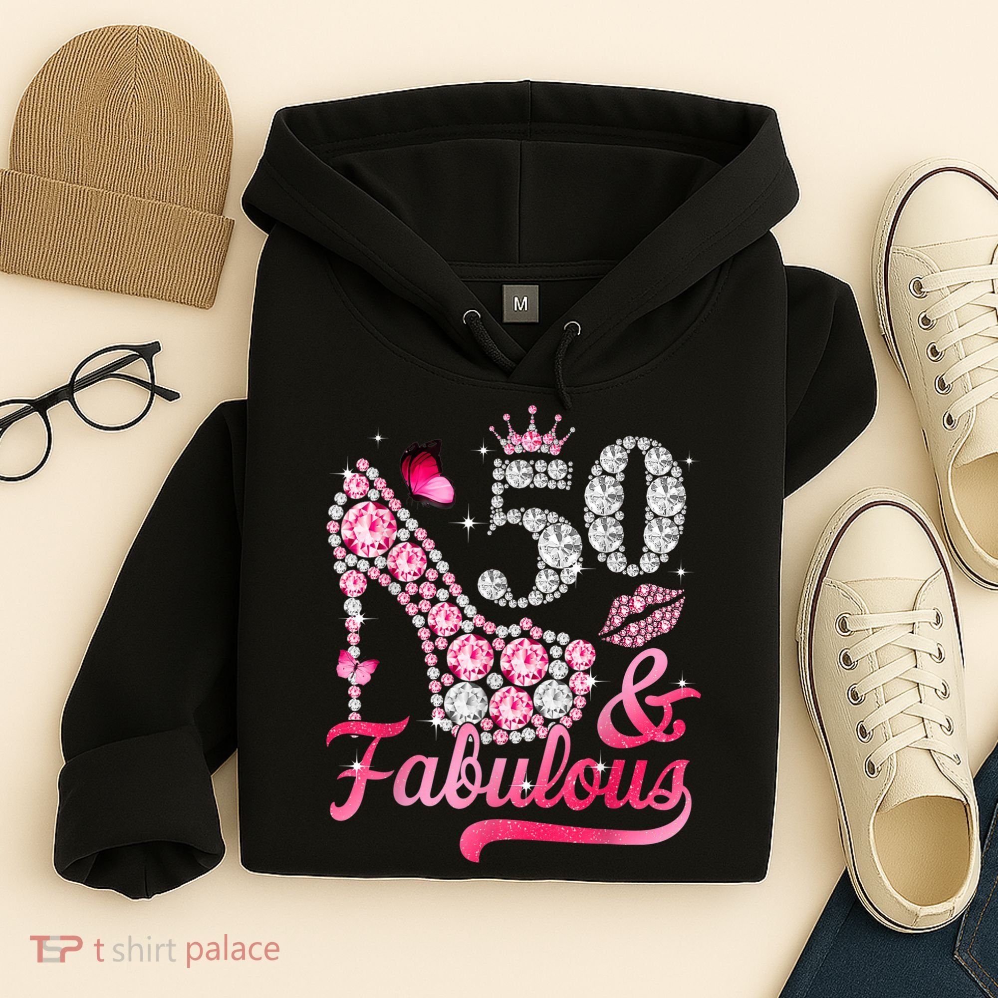 50 And Fabulous High Heel WoM.e.n.s 50th Birthday Hoodie