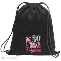 50 And Fabulous High Heel WoM.e.n.s 50th Birthday Sweatshirt Cinch Pack Bag thumb 0