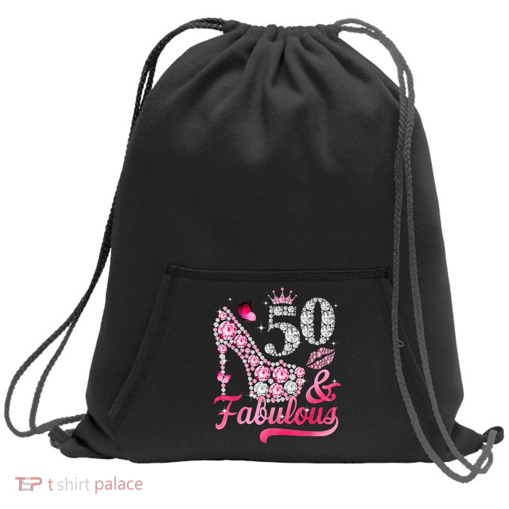 50 And Fabulous High Heel WoM.e.n.s 50th Birthday Sweatshirt Cinch Pack Bag
