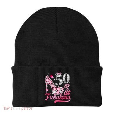 50 And Fabulous High Heel WoM.e.n.s 50th Birthday Beanie