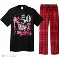 50 And Fabulous High Heel WoM.e.n.s 50th Birthday Pajama Set thumb 0