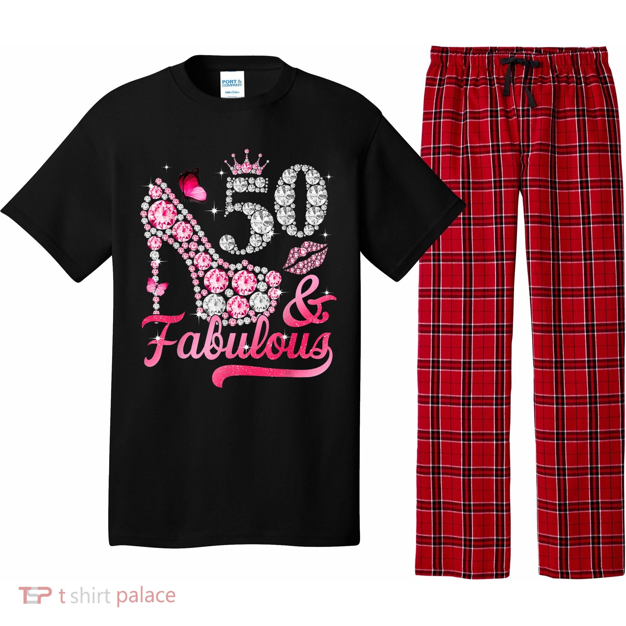 50 And Fabulous High Heel WoM.e.n.s 50th Birthday Pajama Set