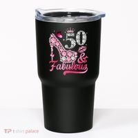 50 And Fabulous High Heel WoM.e.n.s 50th Birthday Tumbler thumb 0