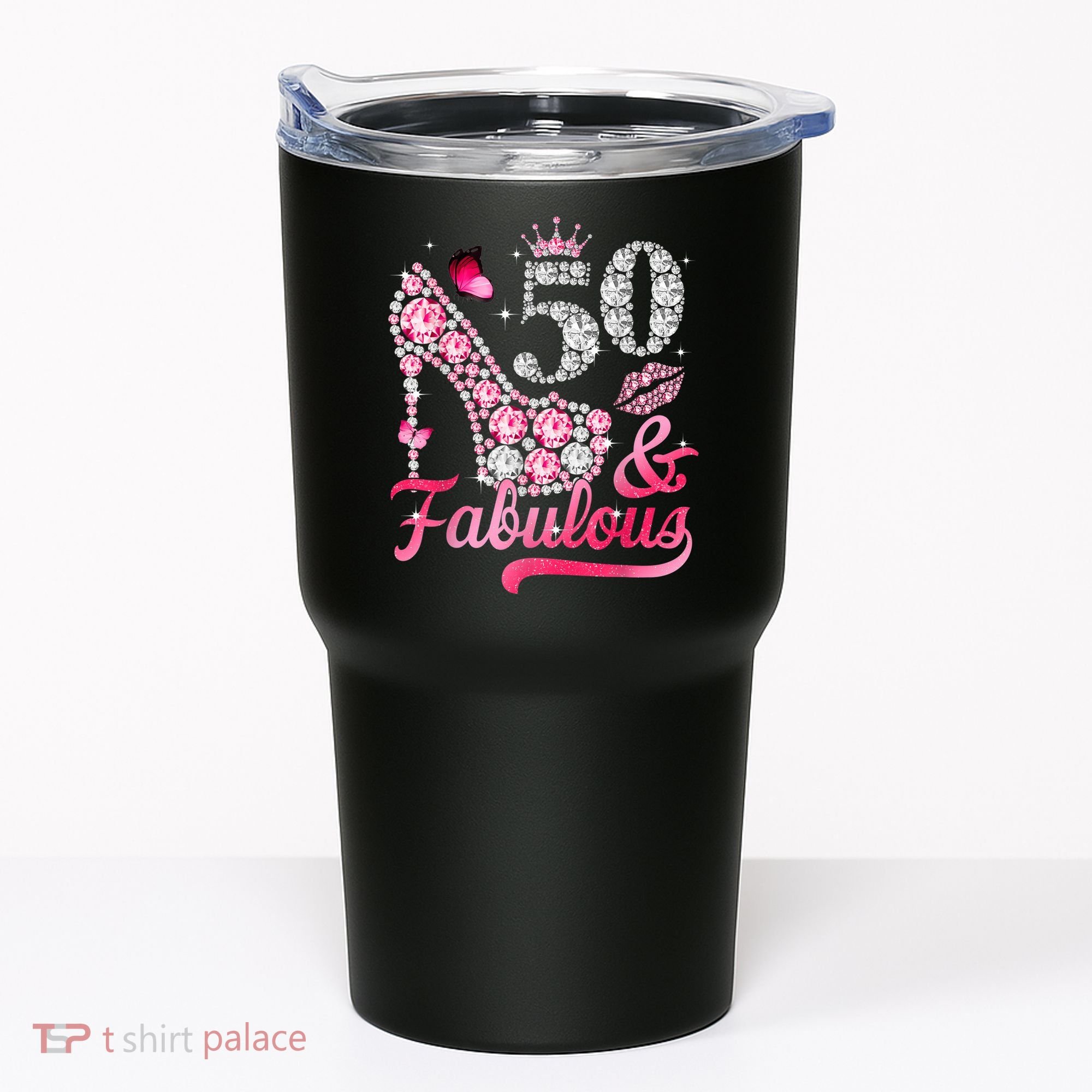 50 And Fabulous High Heel WoM.e.n.s 50th Birthday Tumbler