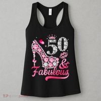 50 And Fabulous High Heel WoM.e.n.s 50th Birthday Women's Tank Top thumb 3