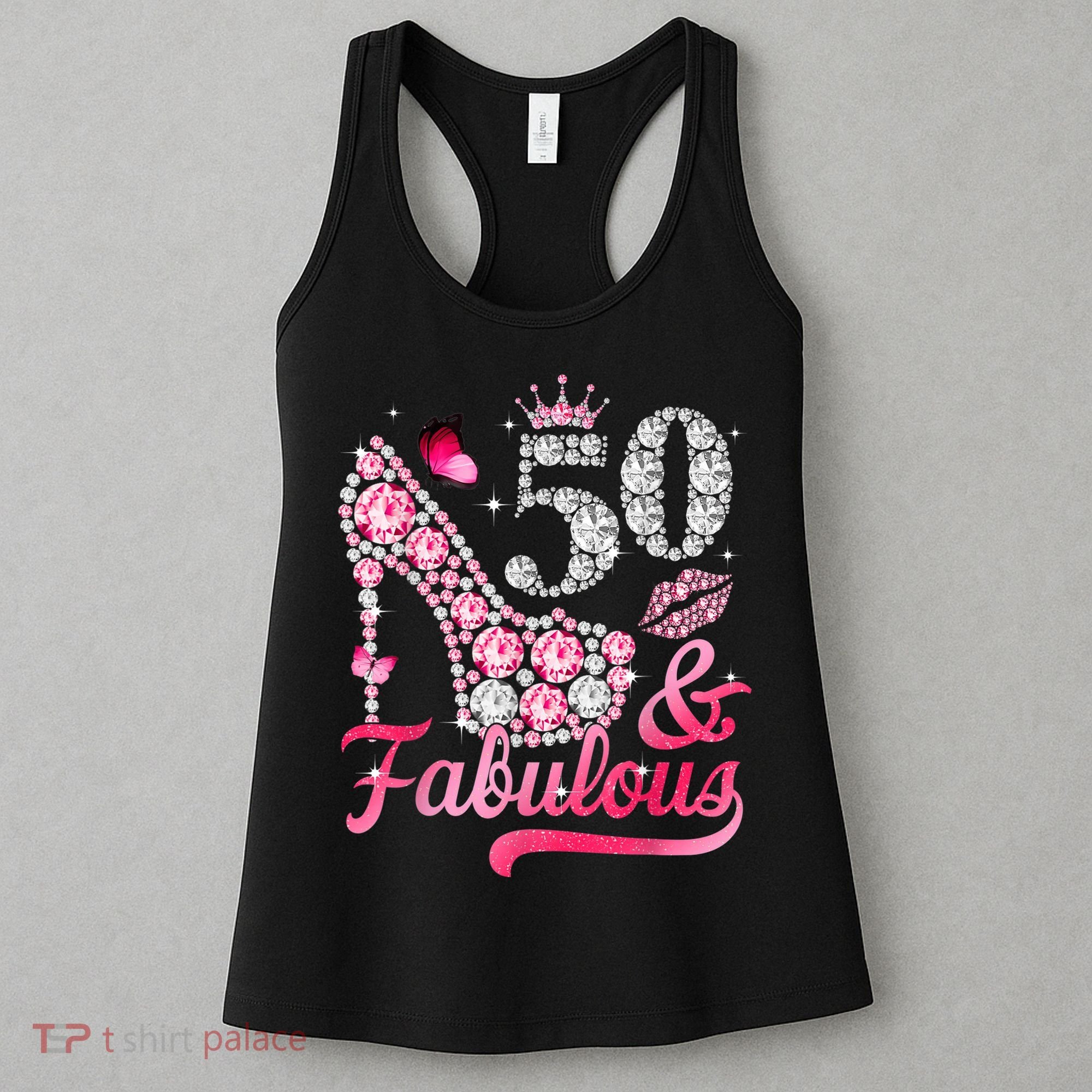 50 And Fabulous High Heel WoM.e.n.s 50th Birthday Women's Tank Top