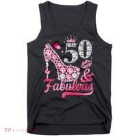 50 And Fabulous High Heel WoM.e.n.s 50th Birthday Tank Top thumb 0