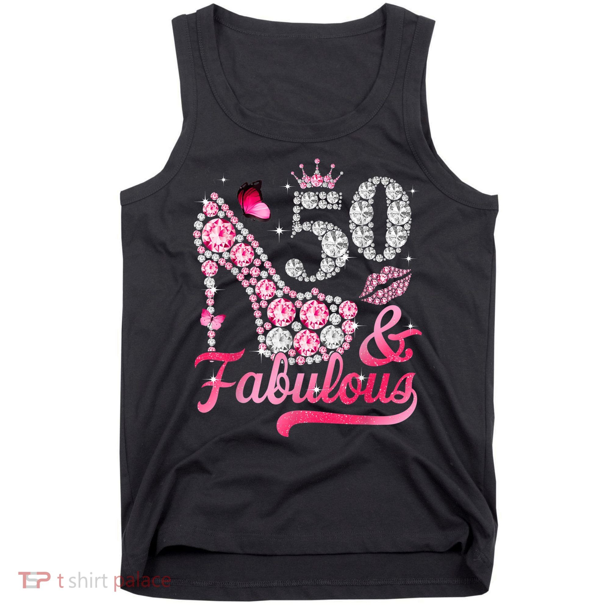 50 And Fabulous High Heel WoM.e.n.s 50th Birthday Tank Top