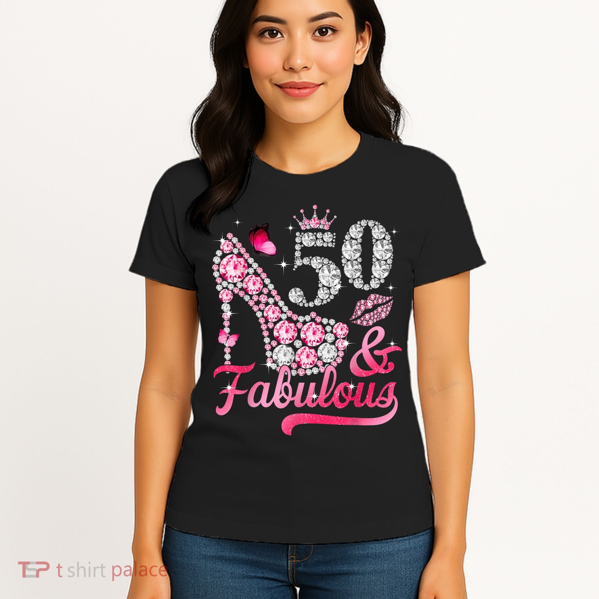 50 And Fabulous High Heel WoM.e.n.s 50th Birthday Women's T-Shirt
