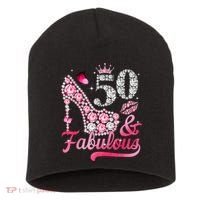 50 And Fabulous High Heel WoM.e.n.s 50th Birthday Short Acrylic Beanie thumb 0