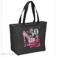 50 And Fabulous High Heel WoM.e.n.s 50th Birthday Tote Bag thumb 2