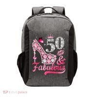 50 And Fabulous High Heel WoM.e.n.s 50th Birthday Vector Backpack thumb 0