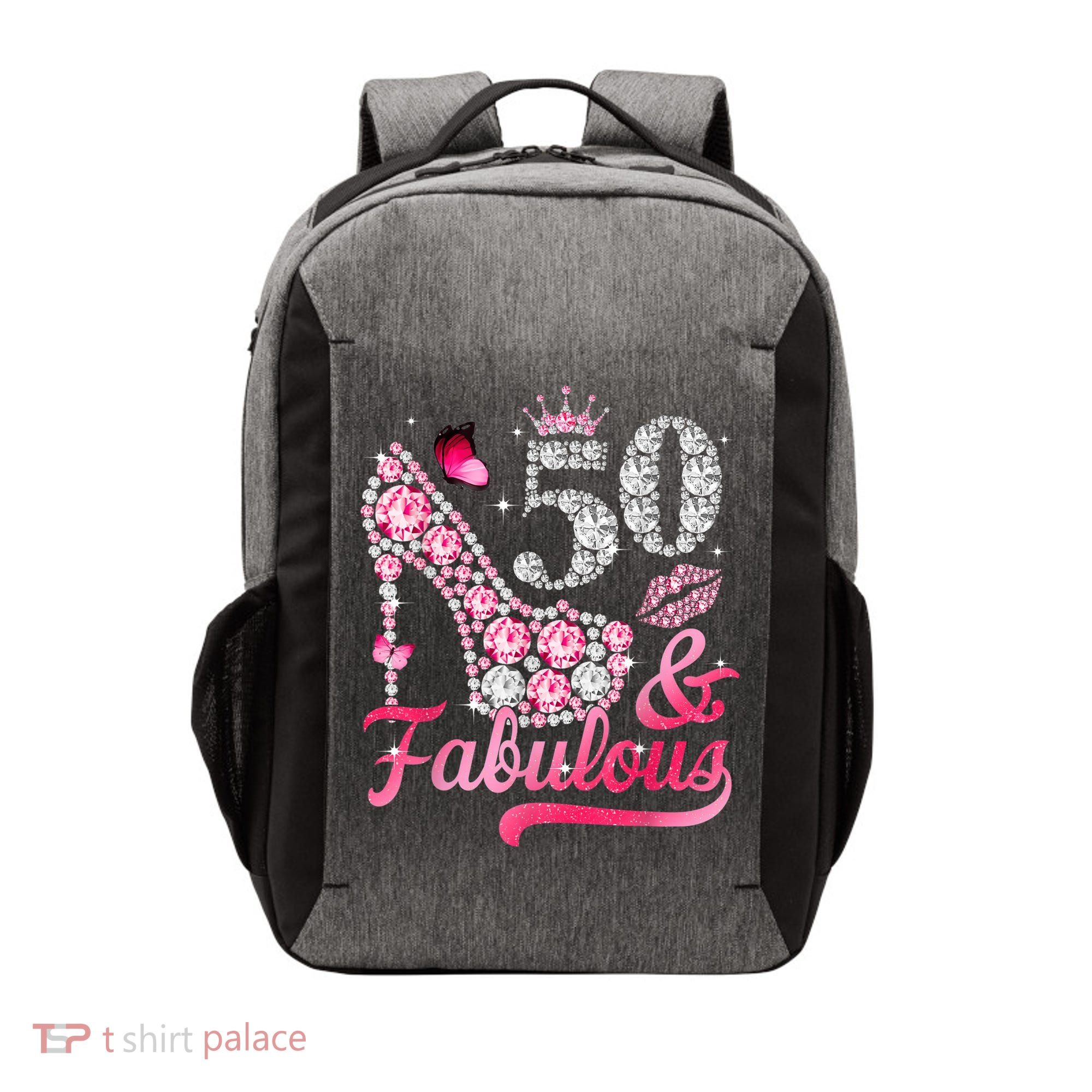 50 And Fabulous High Heel WoM.e.n.s 50th Birthday Vector Backpack