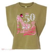 50 And Fabulous High Heel WoM.e.n.s 50th Birthday Garment-Dyed Women's Muscle Tee thumb 0