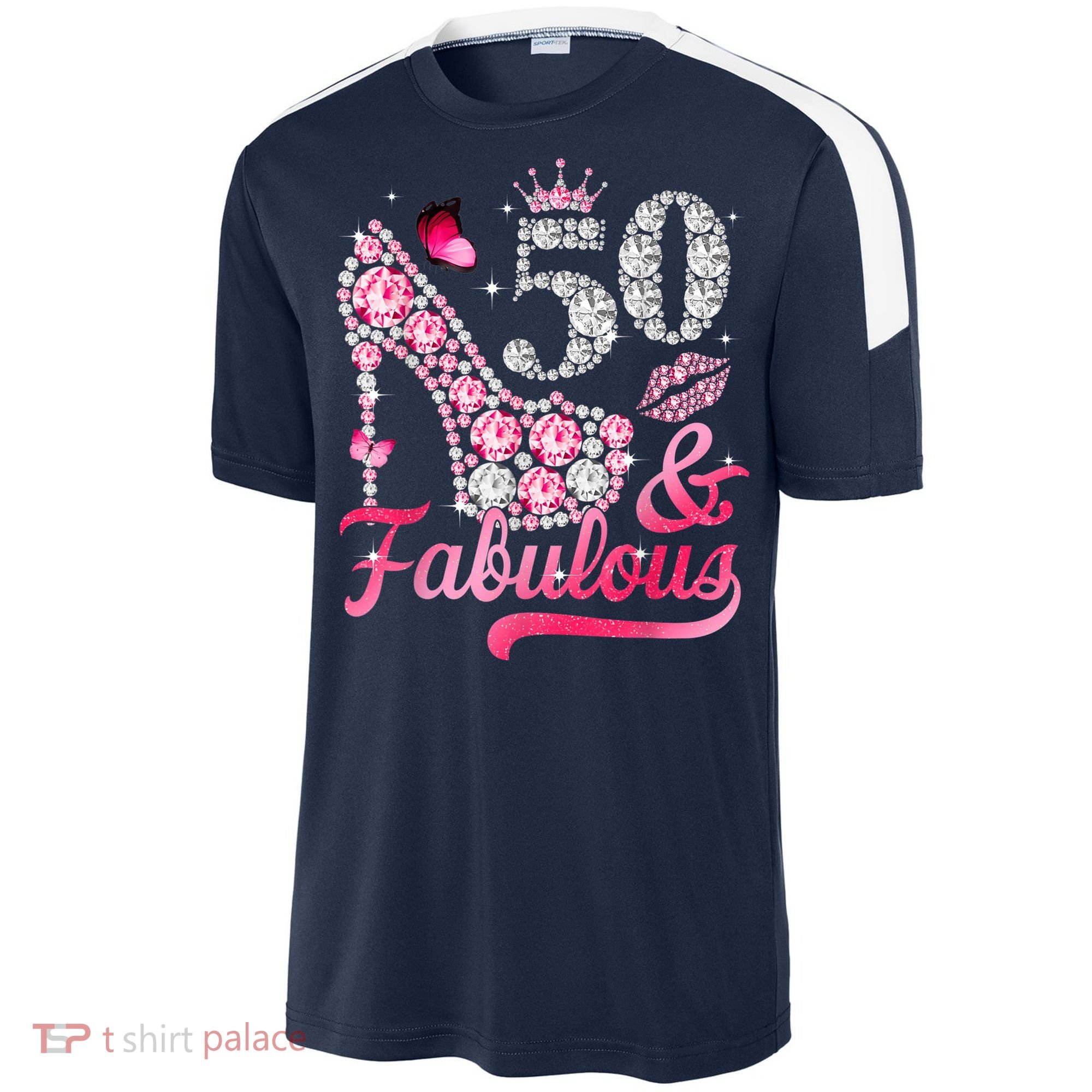 50 And Fabulous High Heel WoM.e.n.s 50th Birthday Sport-Tek Competitor United Soccer Jersey