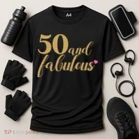 50 and Fabulous Long Sleeve Shirt - 50th Birthday, WoM.e.n.s Cooling Performance Crew T-Shirt thumb 3