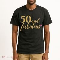 50 and Fabulous Long Sleeve Shirt - 50th Birthday, WoM.e.n.s Tall T-Shirt thumb 2