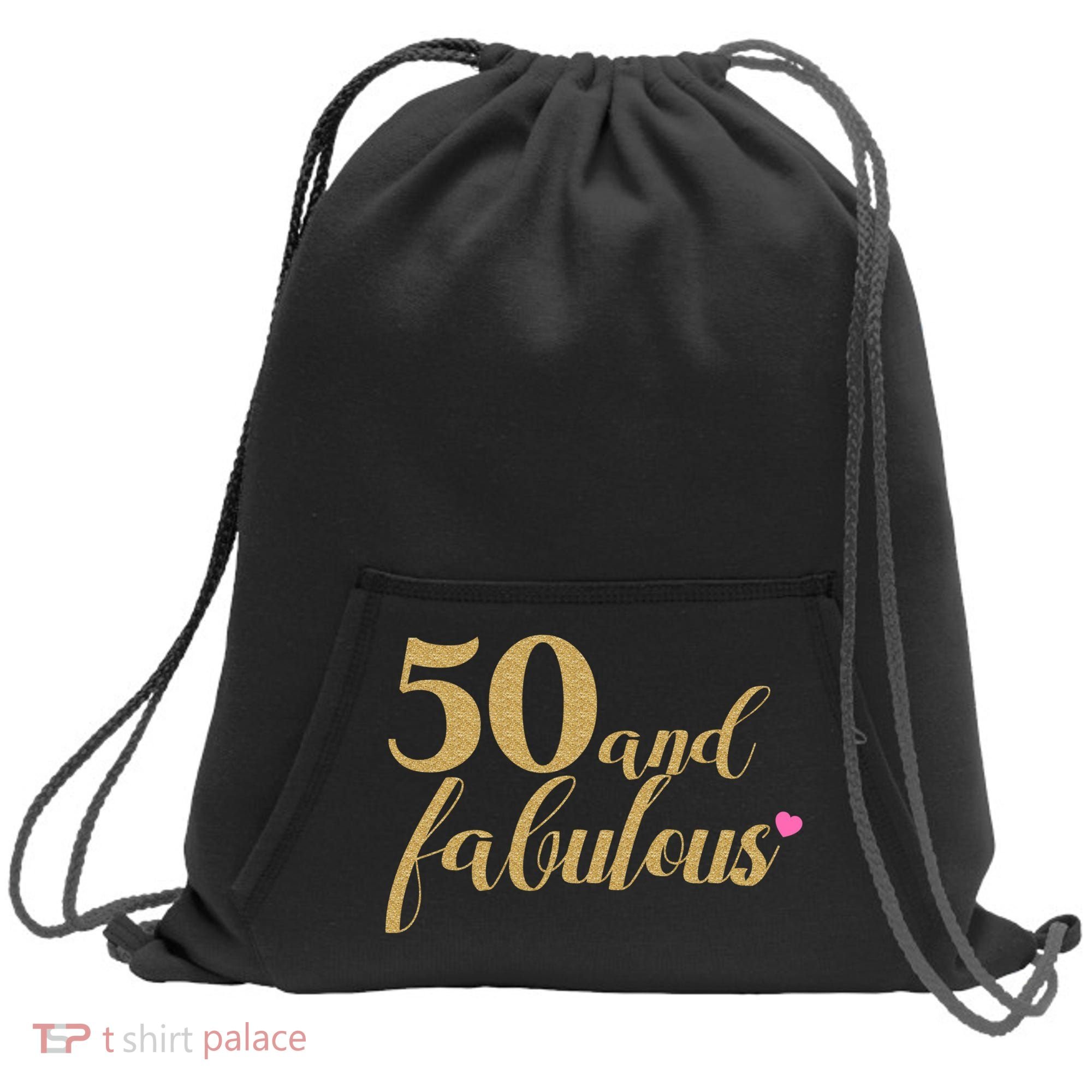 50 and Fabulous Long Sleeve Shirt - 50th Birthday, WoM.e.n.s Sweatshirt Cinch Pack Bag