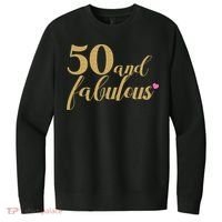 50 and Fabulous Long Sleeve Shirt - 50th Birthday, WoM.e.n.s V.I.T. Fleece Crew Sweatshirt thumb 0