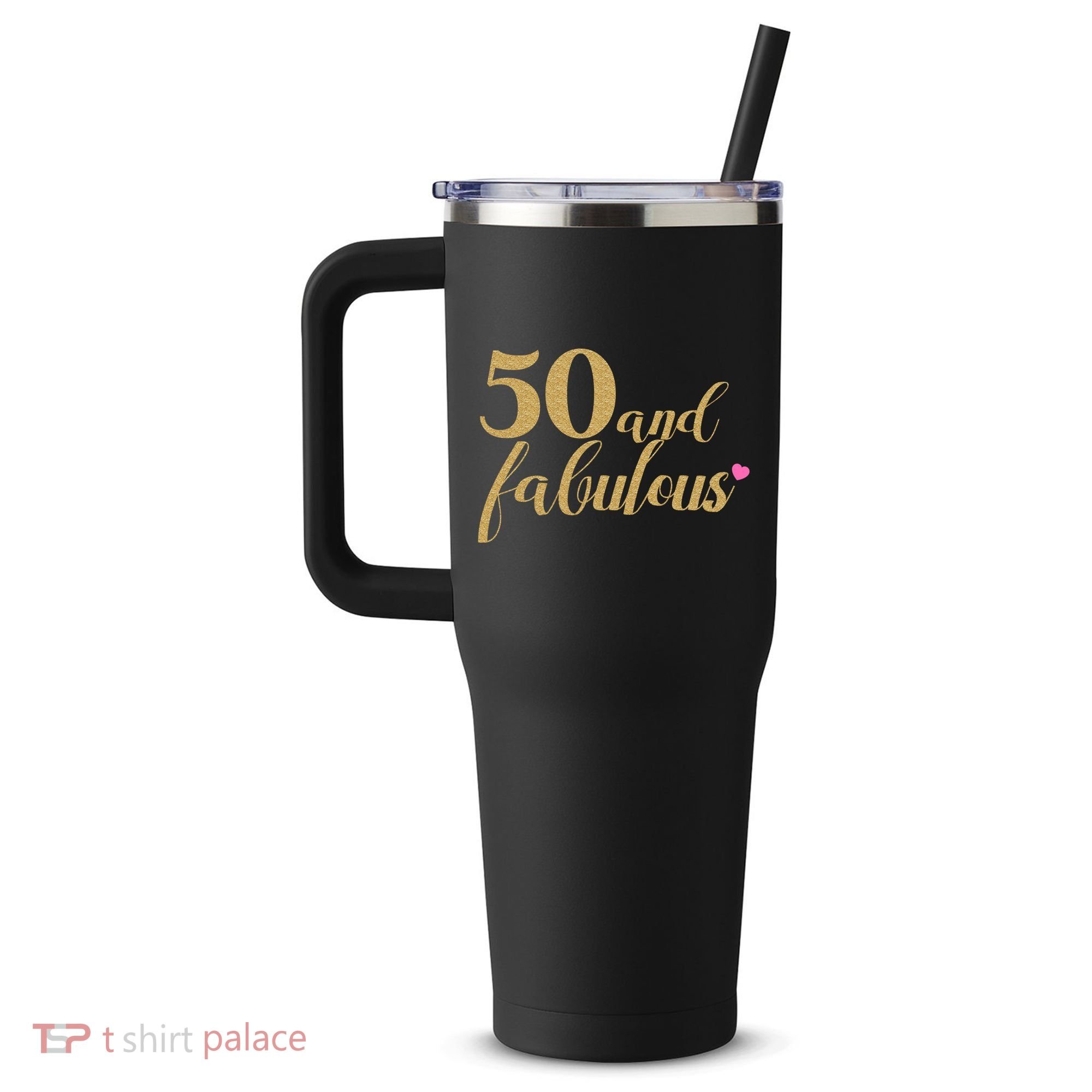 50 and Fabulous Long Sleeve Shirt - 50th Birthday, WoM.e.n.s 40oz Vacuum Insulated Stainless Steel Travel Tumbler