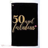 50 and Fabulous Long Sleeve Shirt - 50th Birthday, WoM.e.n.s Golf Towel thumb 0