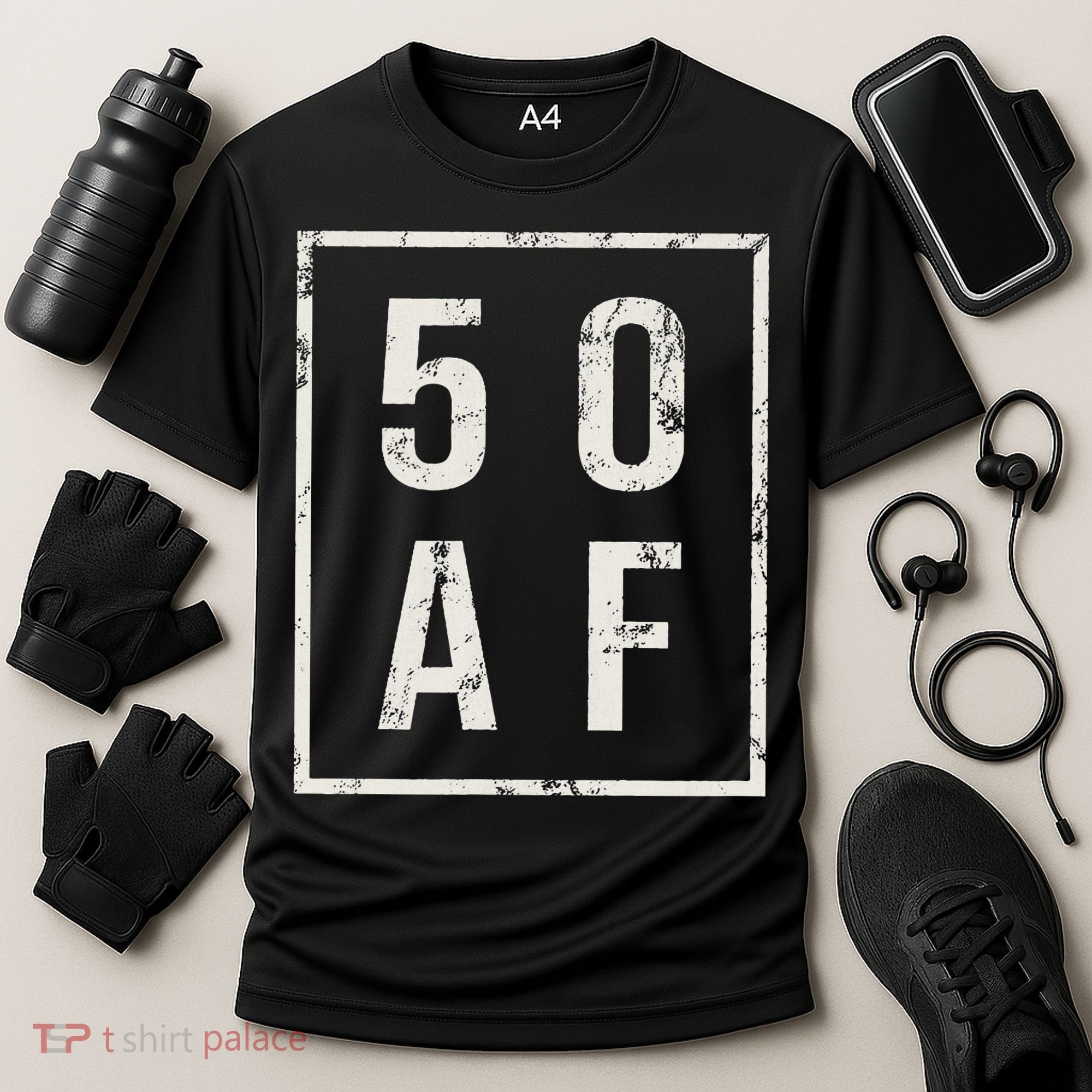 50 AF Funny 50th Birthday Fiftieth Birthday Cooling Performance Crew T-Shirt