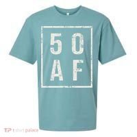 50 AF Funny 50th Birthday Fiftieth Birthday Sueded Cloud Jersey T-Shirt thumb 0