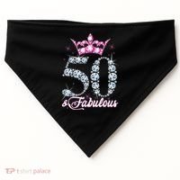 50 and Fabulous 50th Birthday Shirt For Wo USA-Made Doggie Bandana thumb 0