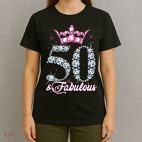 50 and Fabulous 50th Birthday Shirt For Wo T-Shirt thumb 4