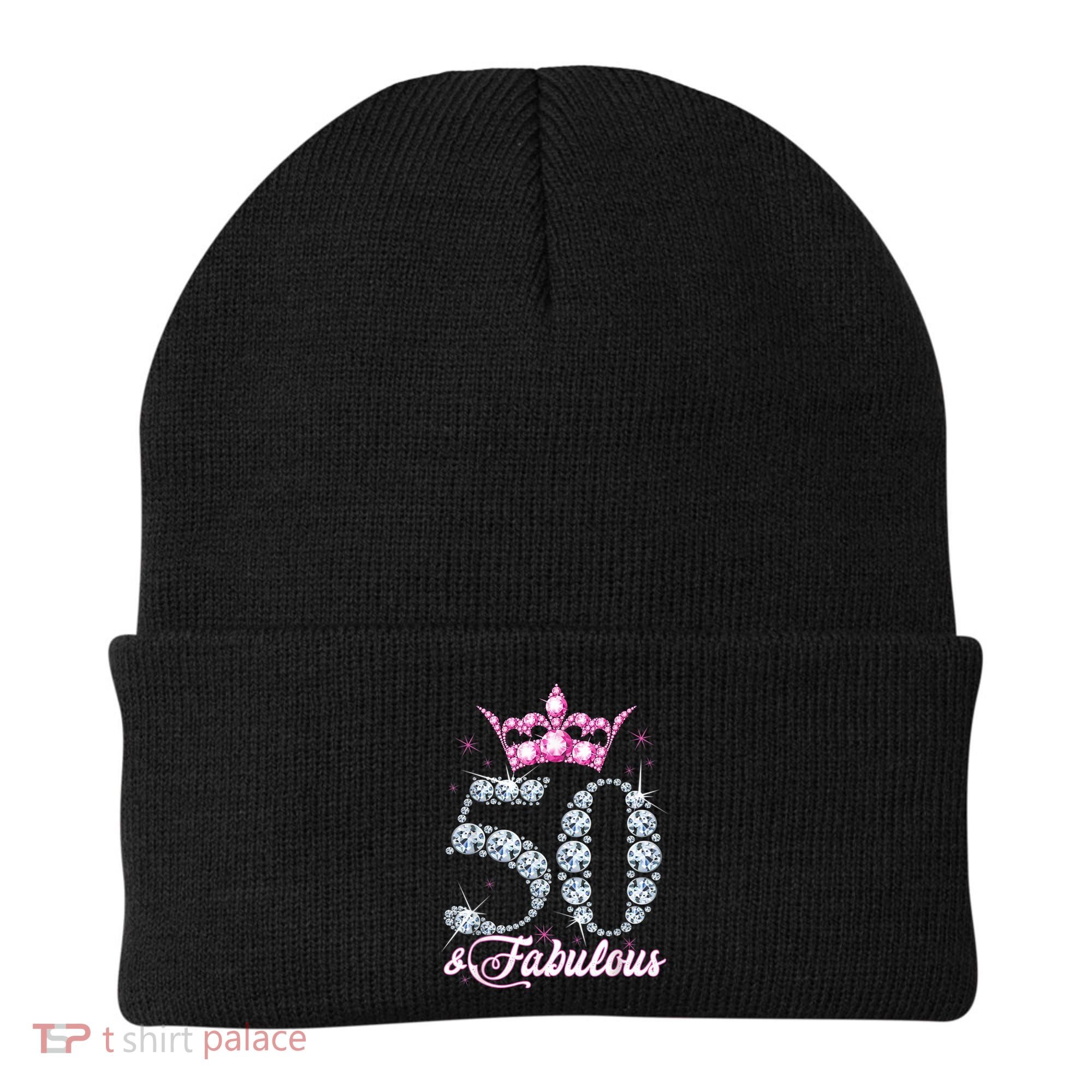 50 and Fabulous 50th Birthday Shirt For Wo Beanie