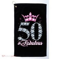50 and Fabulous 50th Birthday Shirt For Wo Golf Towel thumb 0