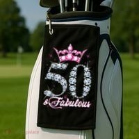50 and Fabulous 50th Birthday Shirt For Wo Golf Towel thumb 2
