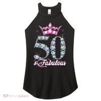 50 and Fabulous 50th Birthday Shirt For Wo Women's Perfect Tri Rocker Tank thumb 0