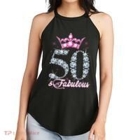 50 and Fabulous 50th Birthday Shirt For Wo Women's Perfect Tri Rocker Tank thumb 2