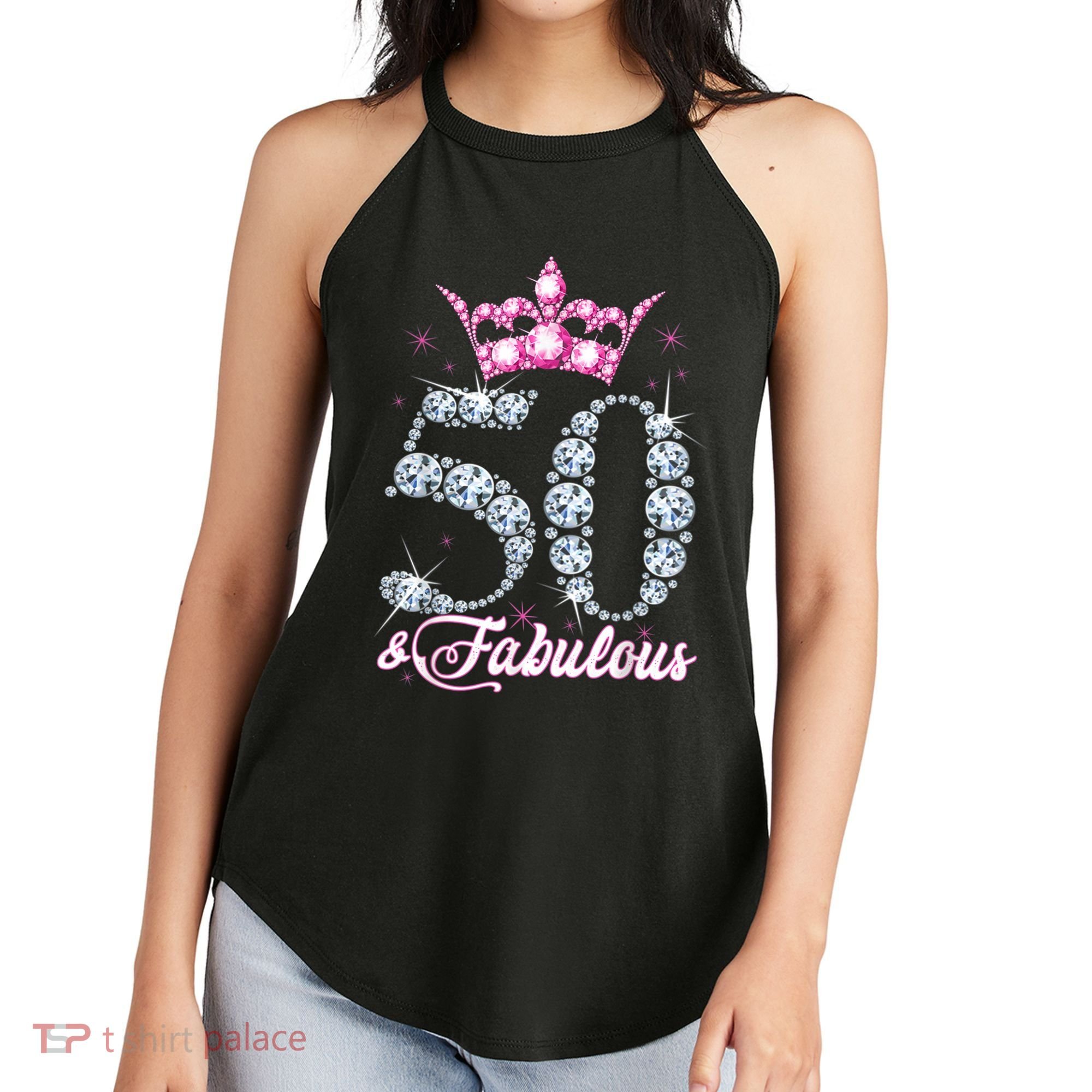 50 and Fabulous 50th Birthday Shirt For Wo Women's Perfect Tri Rocker Tank