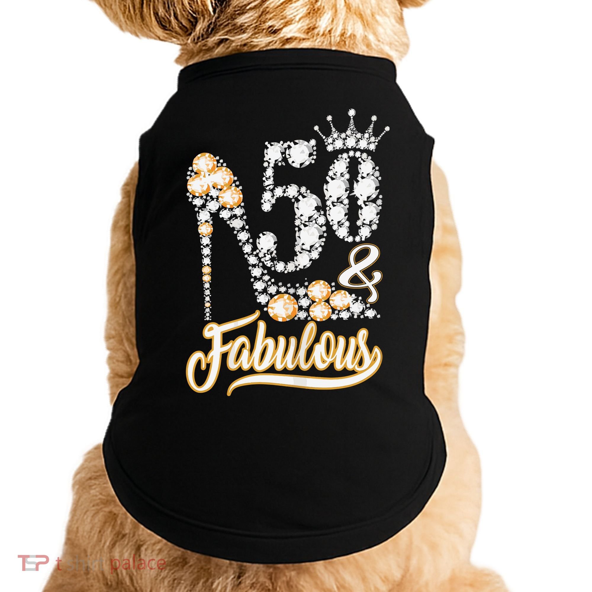 50 And Fabulous 50th Birthday Diamond Gift For Women Doggie Tank