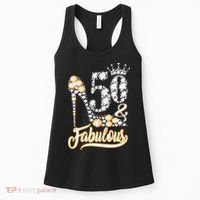 50 And Fabulous 50th Birthday Diamond Gift For Women Women's Tank Top thumb 0