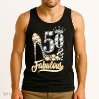 50 And Fabulous 50th Birthday Diamond Gift For Women Tank Top thumb 3
