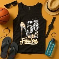 50 And Fabulous 50th Birthday Diamond Gift For Women Tank Top thumb 4
