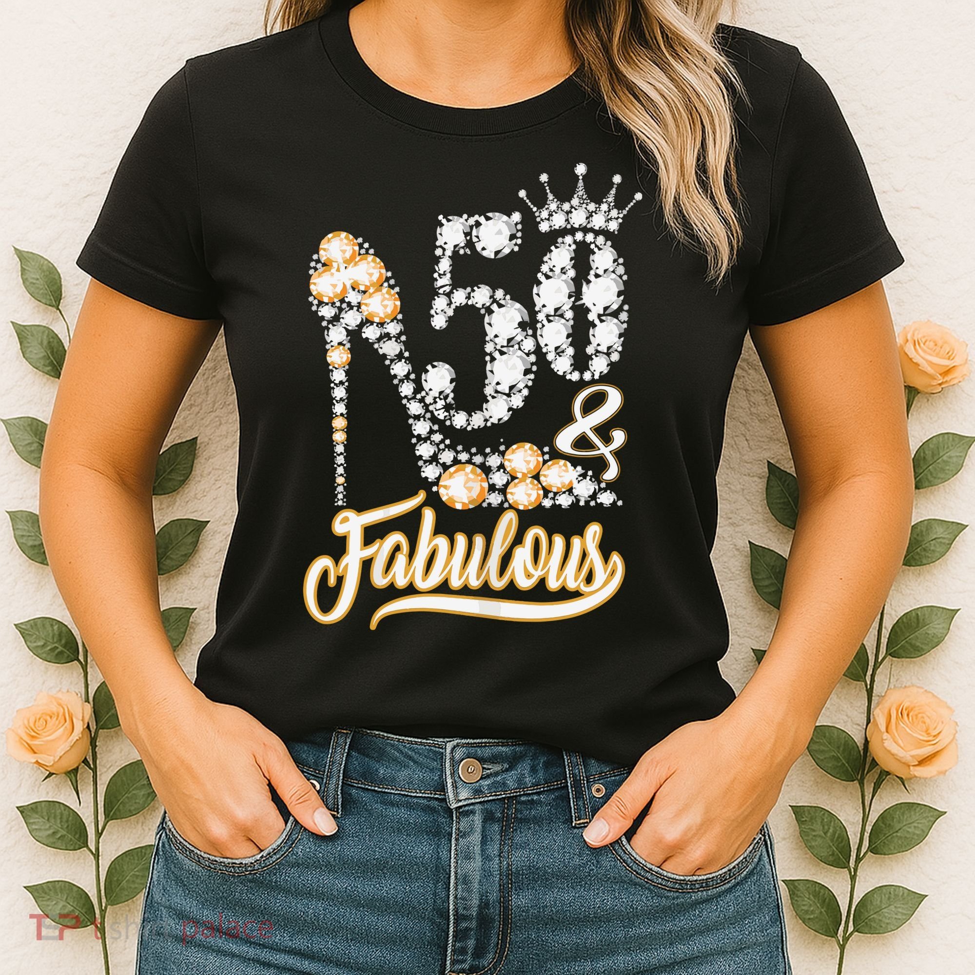 50 And Fabulous 50th Birthday Diamond Gift For Women Women's T-Shirt