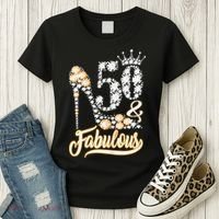 50 And Fabulous 50th Birthday Diamond Gift For Women Women's T-Shirt thumb 3
