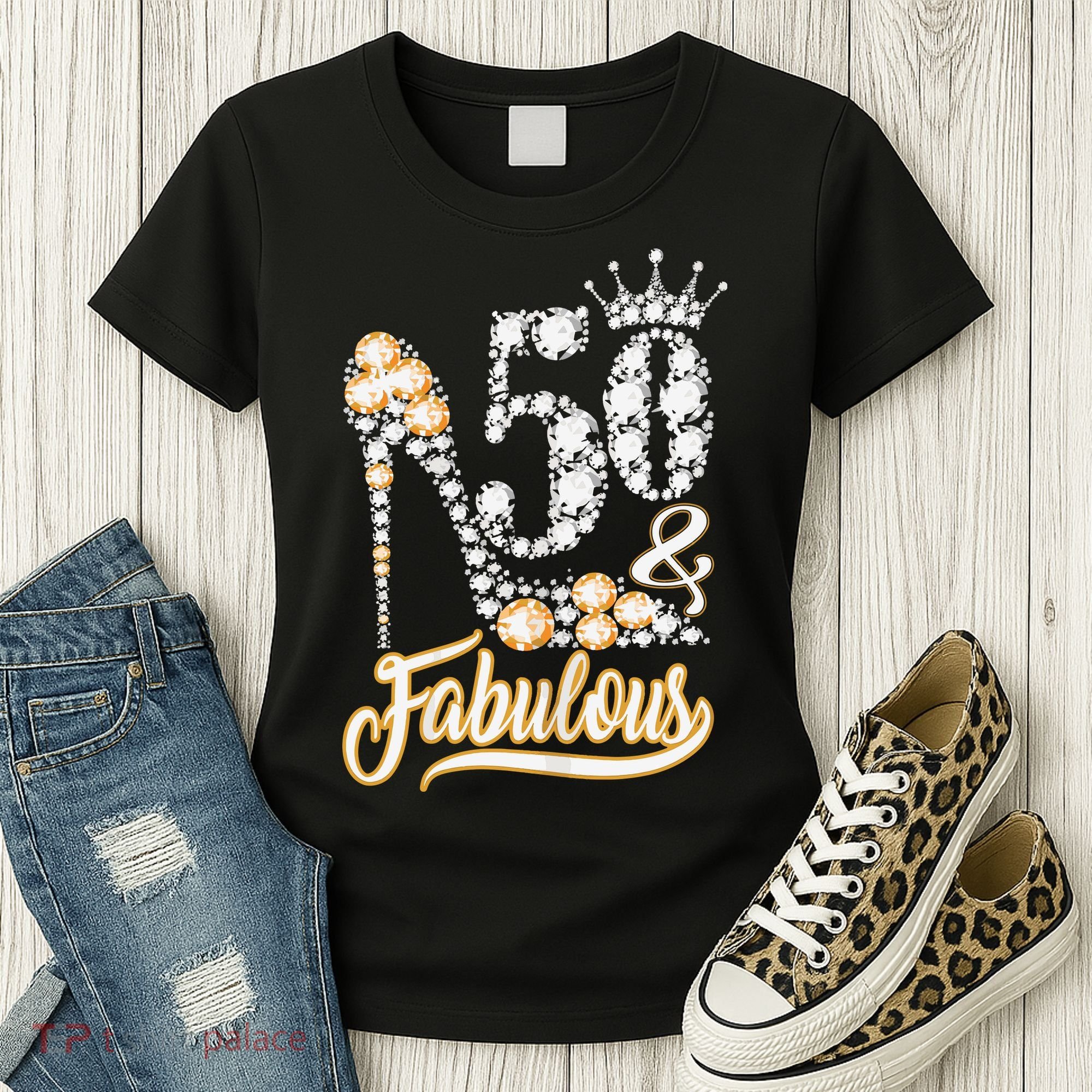 50 And Fabulous 50th Birthday Diamond Gift For Women Women's T-Shirt