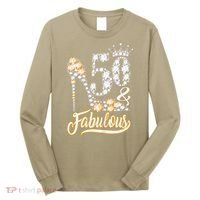 50 And Fabulous 50th Birthday Diamond Gift For Women Long Sleeve Shirt thumb 0
