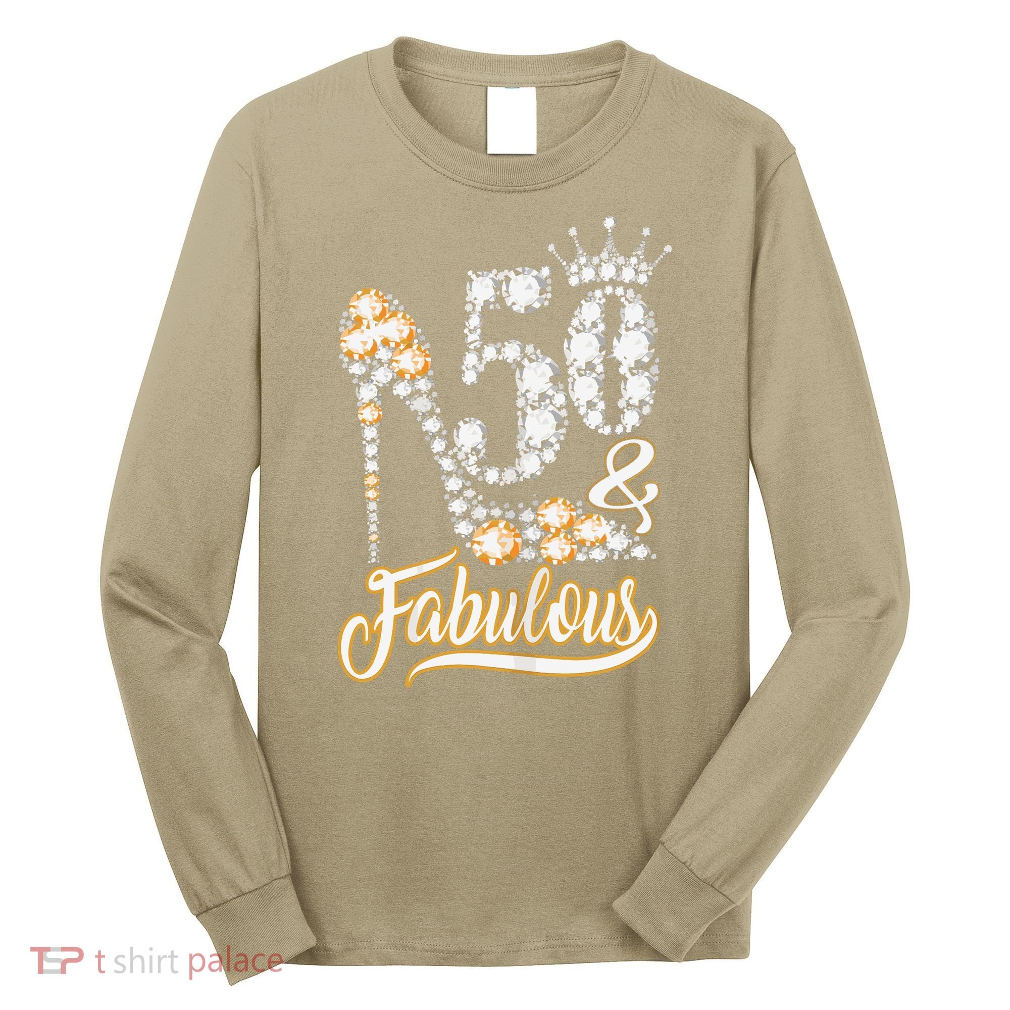 50 And Fabulous 50th Birthday Diamond Gift For Women Long Sleeve Shirt