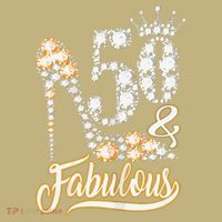 50 And Fabulous 50th Birthday Diamond Gift For Women Button thumb 1