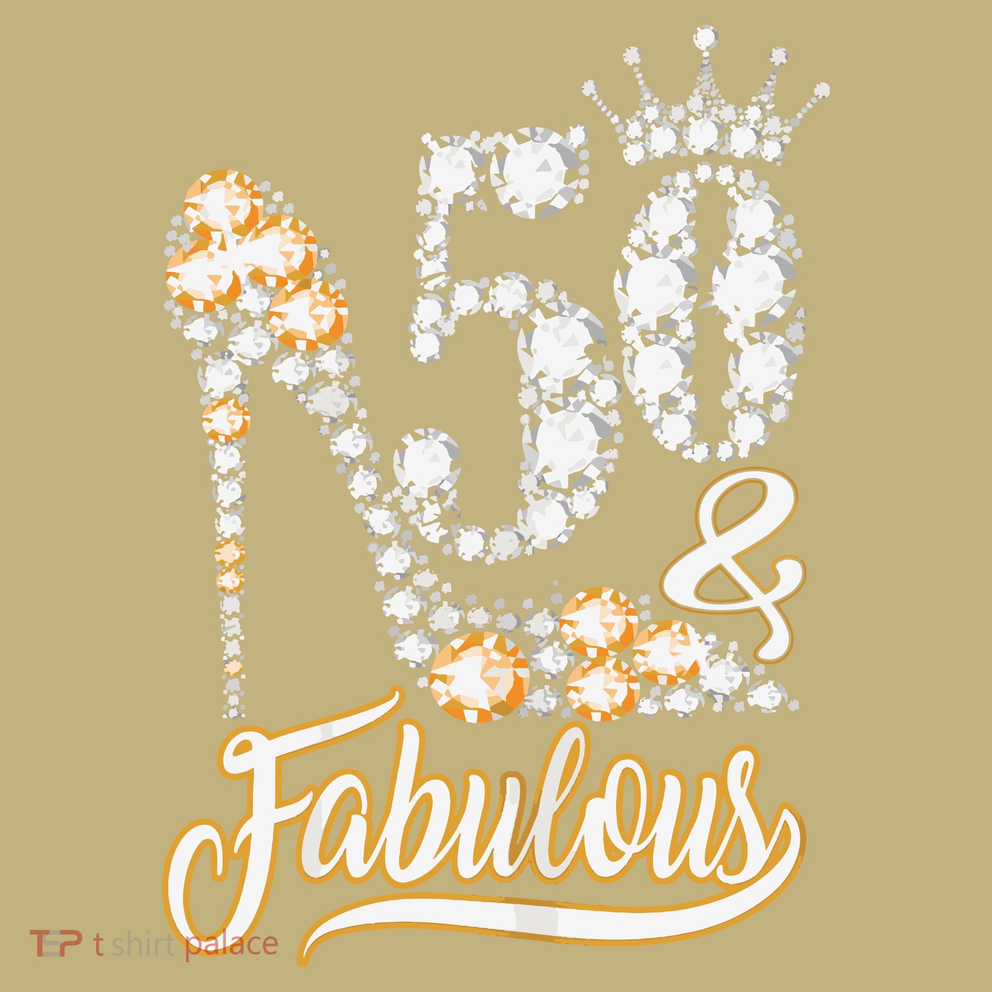 50 And Fabulous 50th Birthday Diamond Gift For Women Button