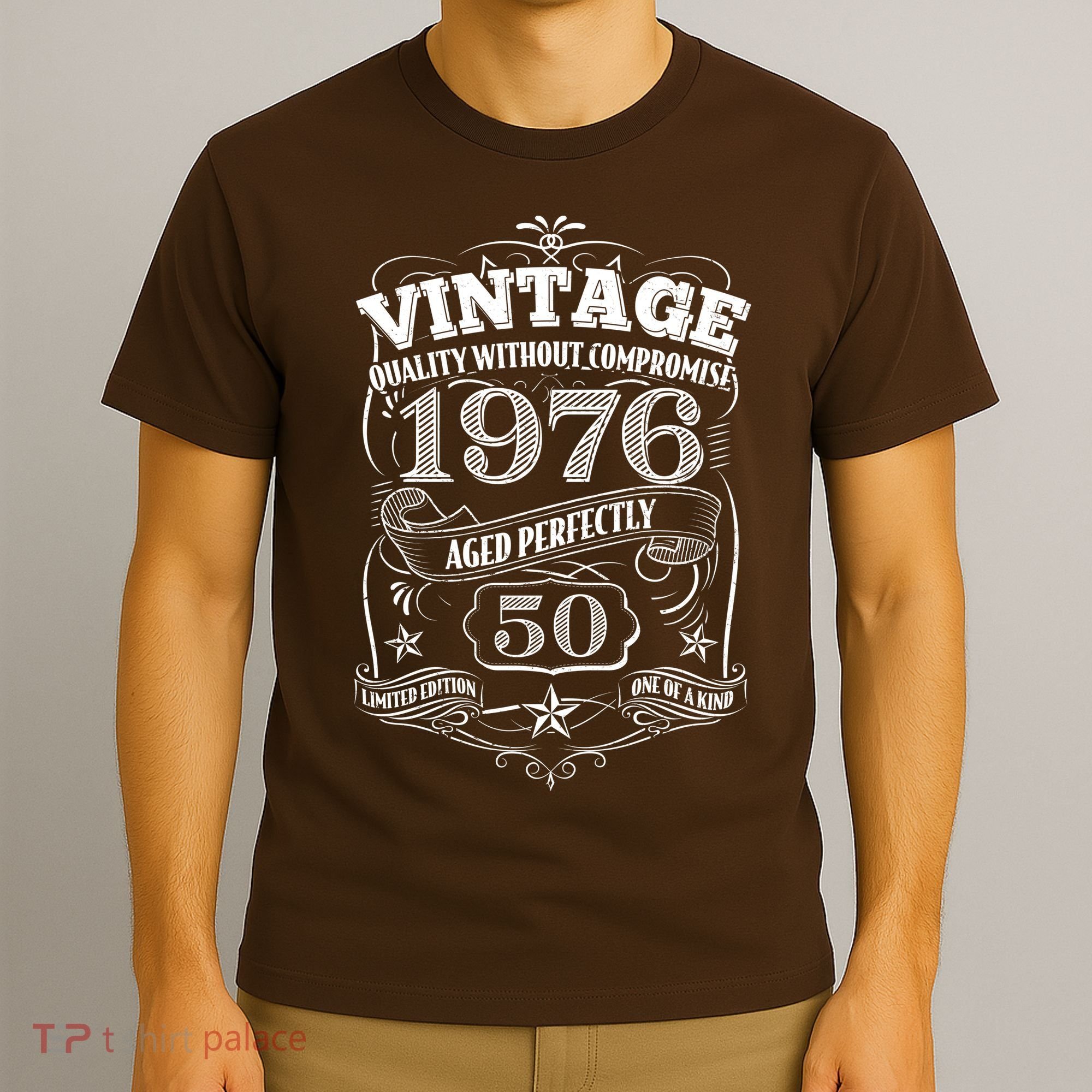 50th Birthday 1976 Vintage Quality Without Compromise  T-Shirt